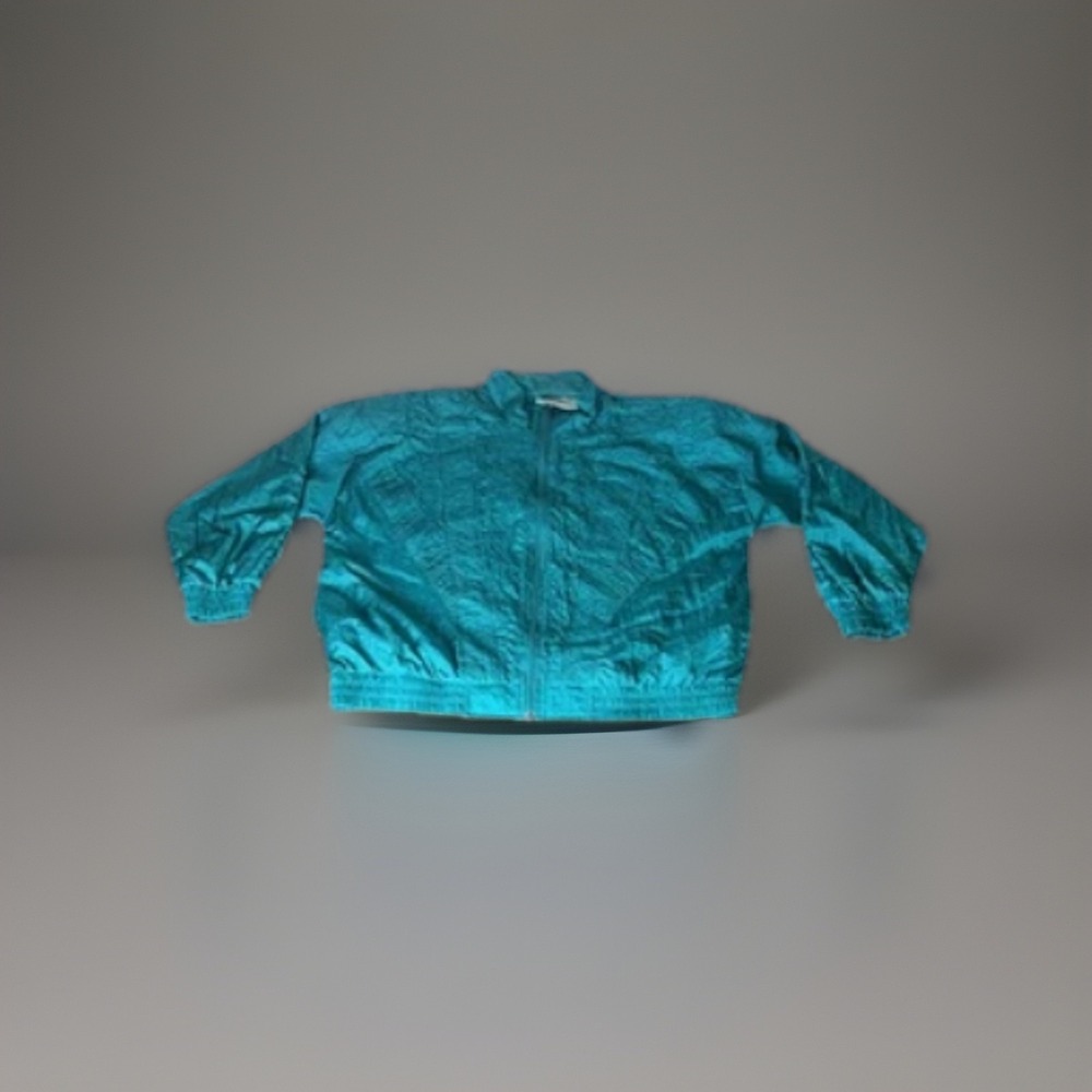 Act III Attitudes Vintage Teal Windbreaker Jacket 80s 90s Retro Full Zip Mens L
